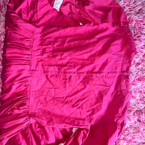 CUSTOM Vintage 1950s pink swing dress with eyelet lace - Picture 7 of 7